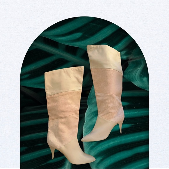 Vintage Never Worn Tall Leather/Suede Boots - Picture 2 of 16